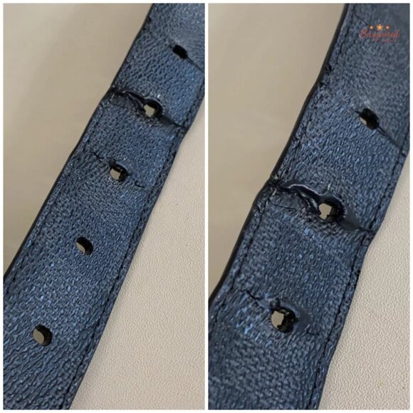 Authentic Louis Vuitton Canvas Leather Damier Graphite Ellipse Buckle Belt 90/36 - Picture 12 of 14